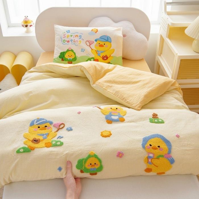 幼儿园被子三件套全棉毛巾绣儿童被褥宝宝午睡床品含芯入园多件套