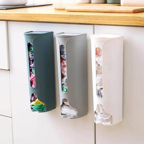 Kitchen Plastic Bag Holder Organizer Wall Hanging Garbage Ba