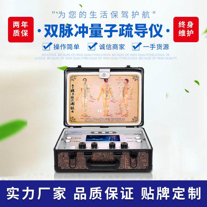 双脉冲量子疏导仪手提箱式生物电脉冲热敷微电流按摩经络疏通仪器