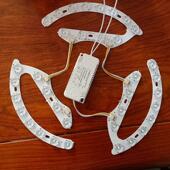 led吸顶灯芯带风扇三色光源圆形马蹄形吊扇灯珠卧室通用灯盘配件