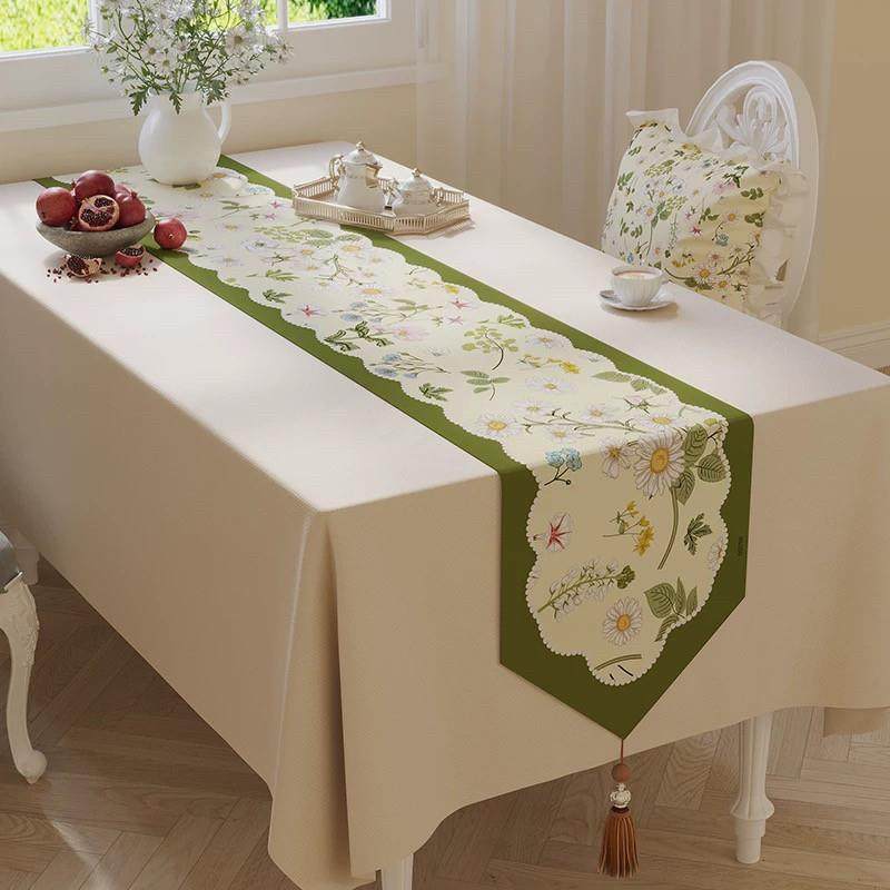 田园风桌旗棉麻防水防尘长条形盖布盖巾餐柜防油桌布茶几茶桌布,居家布艺,桌旗,淘宝优惠券,粉丝福利购,淘宝优惠卷