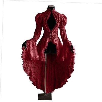 Women Vintage Lace Victorian Dresses Halloween Retro Dresses