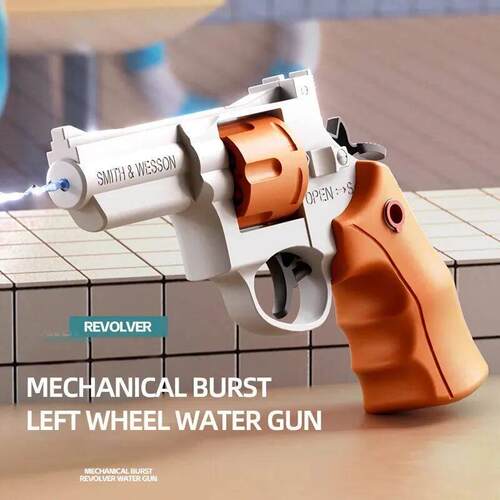 1PCS Summer Water Gun Toy Mechanical Continuous Revolver Wat