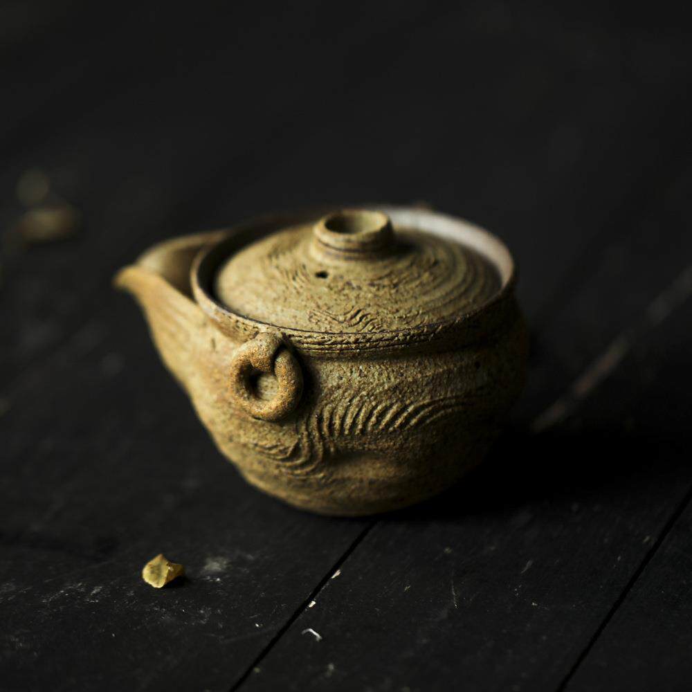 晴先生山隐系列粗陶日式南蛮烧急須壶一人泡茶阿古陀宝瓶手抓茶壶