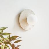 诧寂风黄洞石壁灯创意覆古卧室床头书房过道玄关民宿LED圆形壁灯