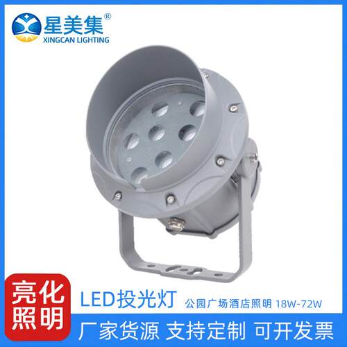 彩色公园假山照树户外防水LED桥梁投光灯18W24W36W54W60W72W