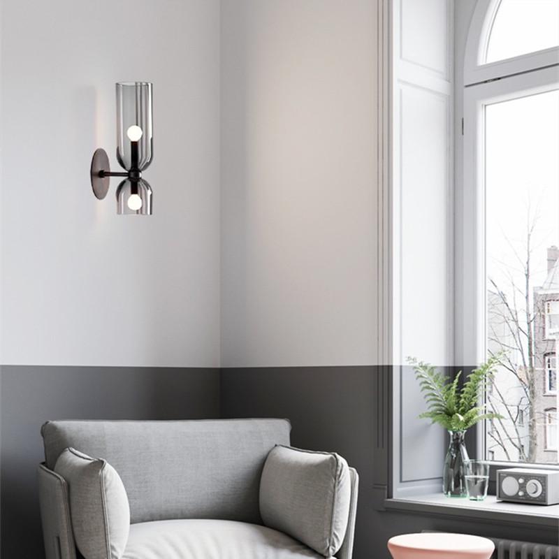 背景创意墙壁灯轻卧室奢简约床头灯客厅艺术玻璃书房北欧玄关过道