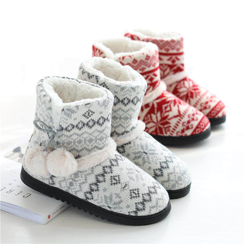 冬季高帮男士棉拖鞋 包跟棉拖鞋 加绒厚底冬天室内保暖鞋
