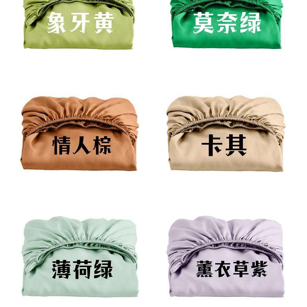 春夏纯色天丝被套单件枕套单品床单床笠丝滑夏季裸睡亲肤
