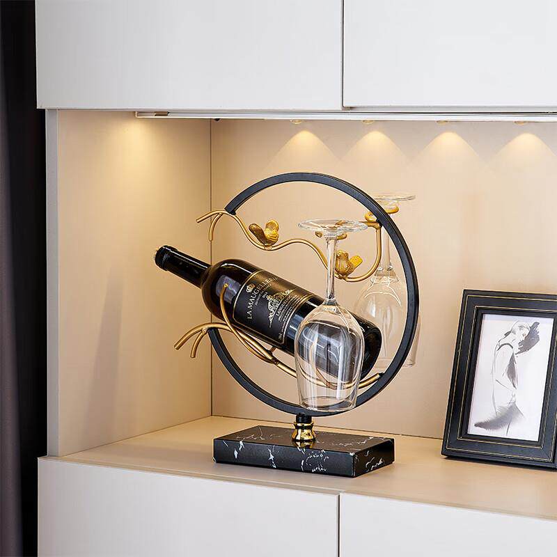 酒中式创意酒架轻奢置物架摆件斜放倒挂展示架酒柜壁橱柜红瓶9984