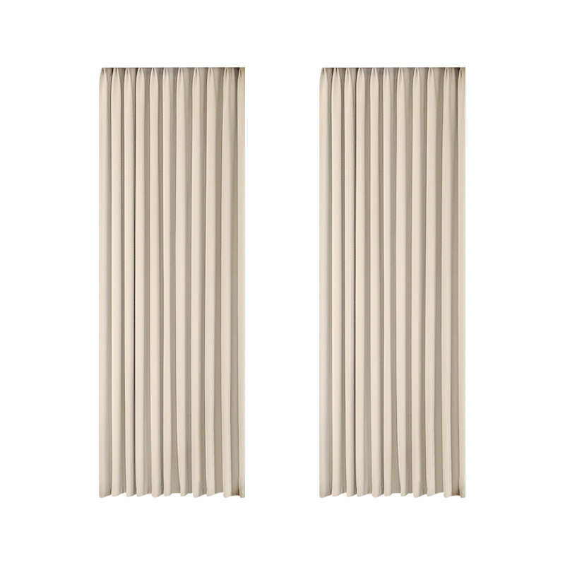 新款奶油丝绒窗帘轻奢简约奶油色雪尼尔客厅卧室阳台高端遮光窗帘