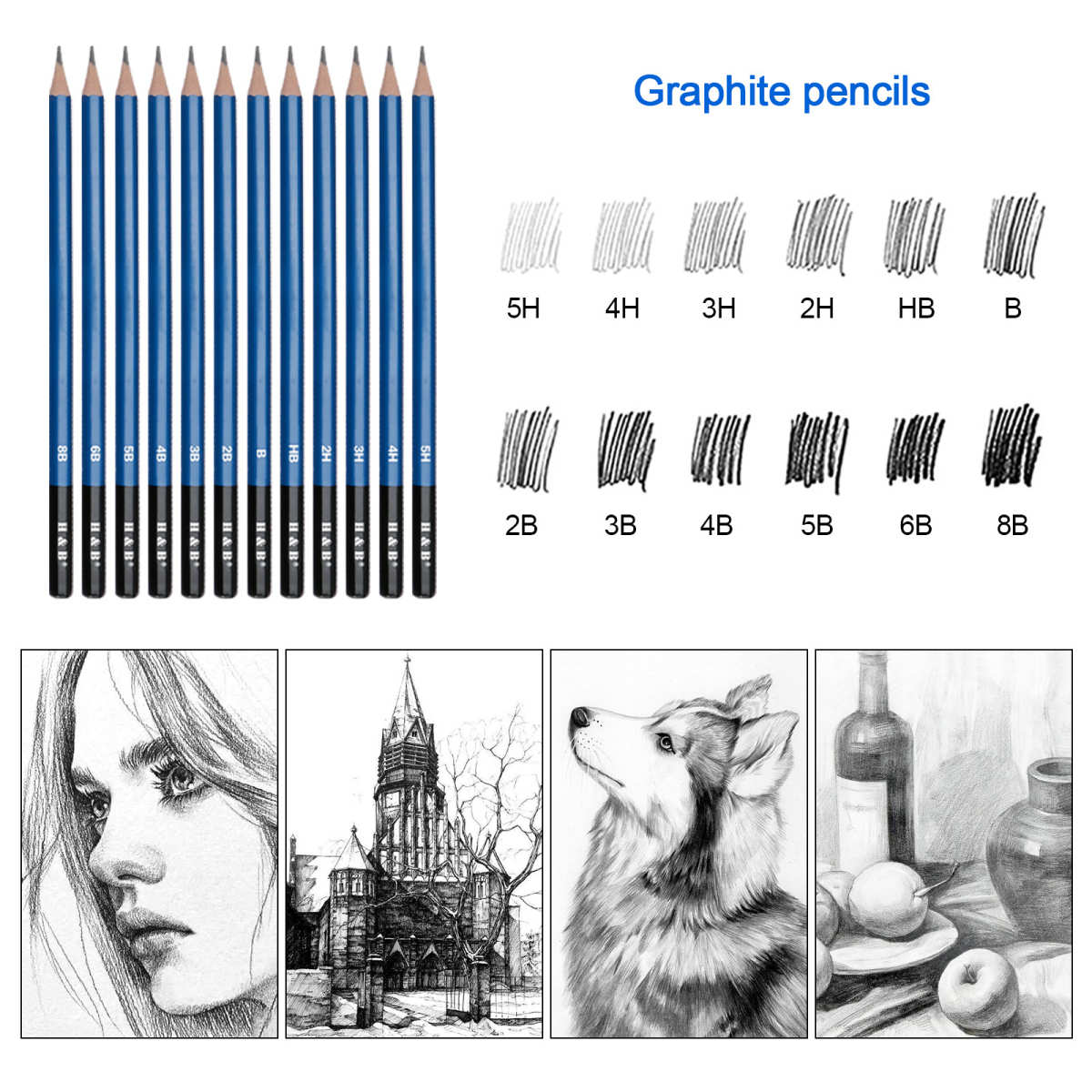 70件素描绘画套装速写涂色初学者零基础铅笔全套专业美术画笔批发