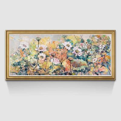 正品景荷香深处荷新中式花油画客厅沙发背书房横墙幅莲花装饰画版