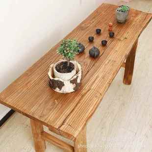 老榆木门板风华旧模板吧台做旧茶台复古怀旧茶桌原木桌风化桌