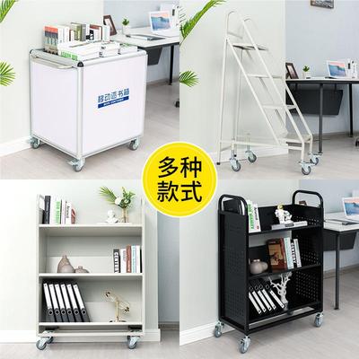 图书馆静音小推车档案室三型步书推梯二层三书车层v钢制00005车登