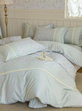 高端全棉工艺款磨毛四件套加厚保暖秋冬床单被套床笠款轻奢套件