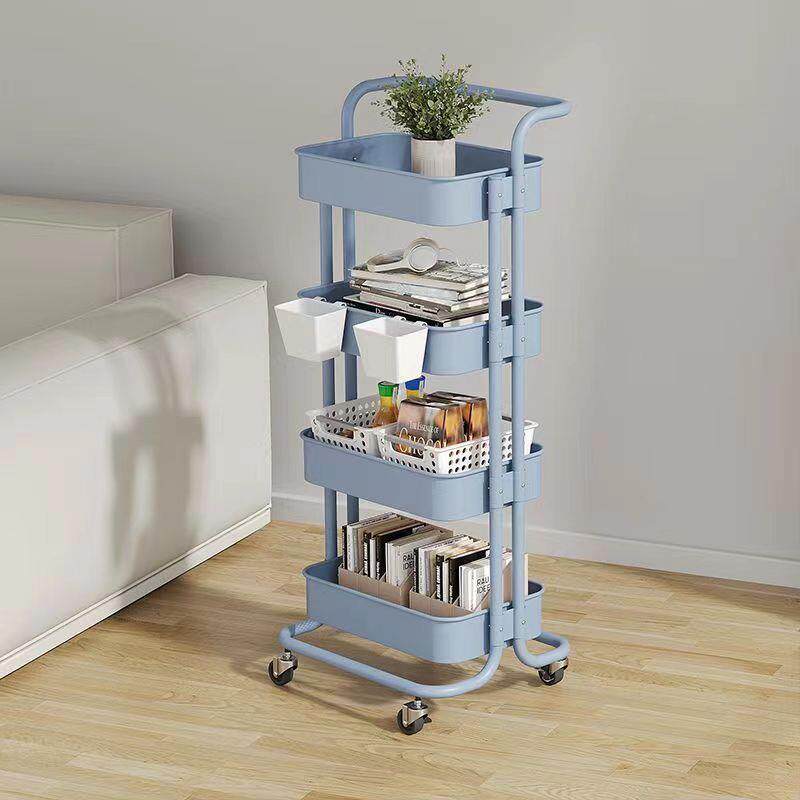 厨房置物架小推车可移动落地多层厨房放菜架卫生间婴儿用品收纳架