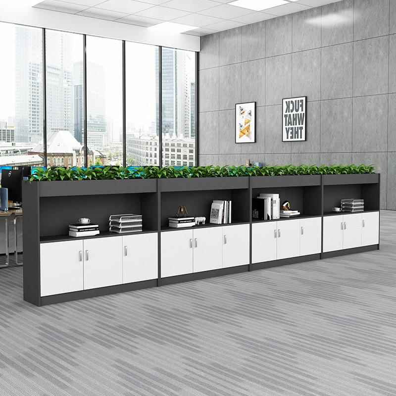 办室公边柜资花草柜隔断柜地柜木质料办公柜打XM-11花印机柜收纳