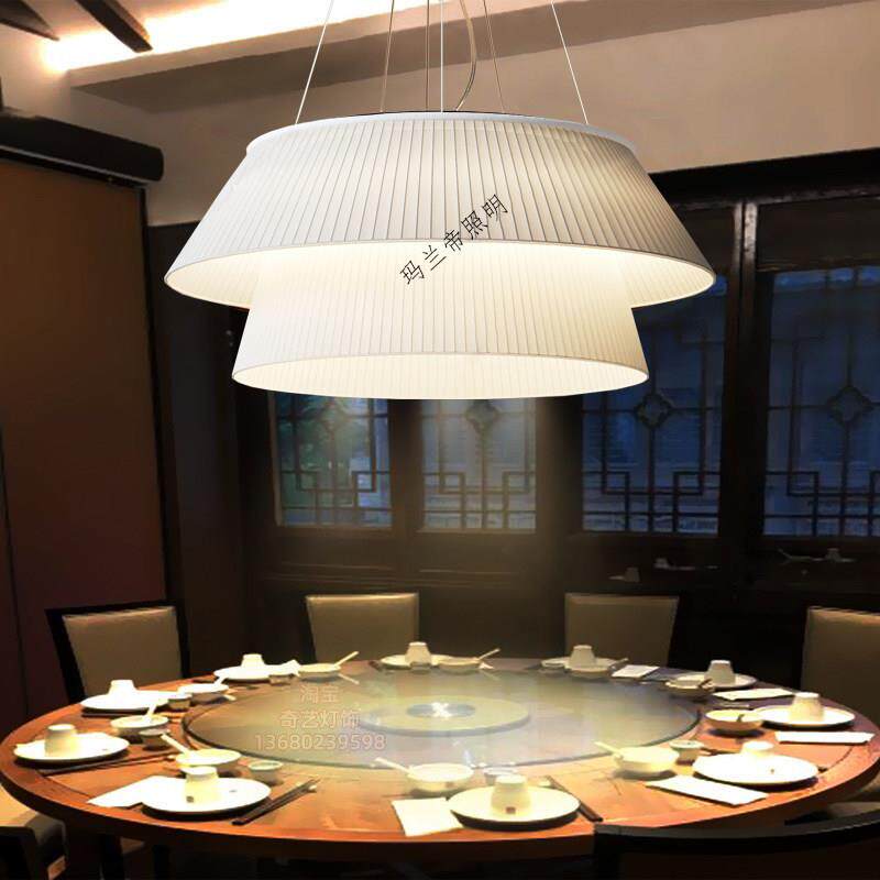 新中式简约餐饮包间包厢圆桌圆形吊灯餐厅火锅店饭店大厅带射灯具