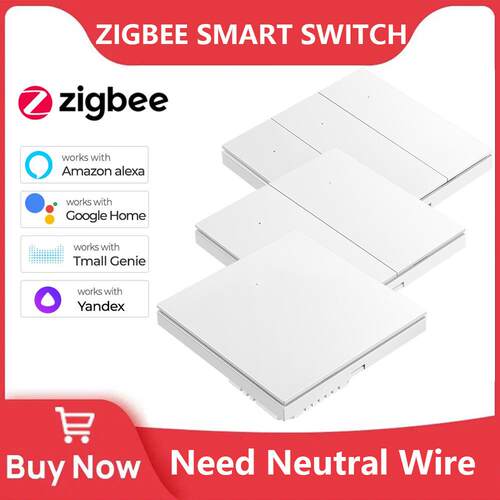 Zigbee网关智能墙壁按键开关AC100-240V与Google Home Alexa兼容