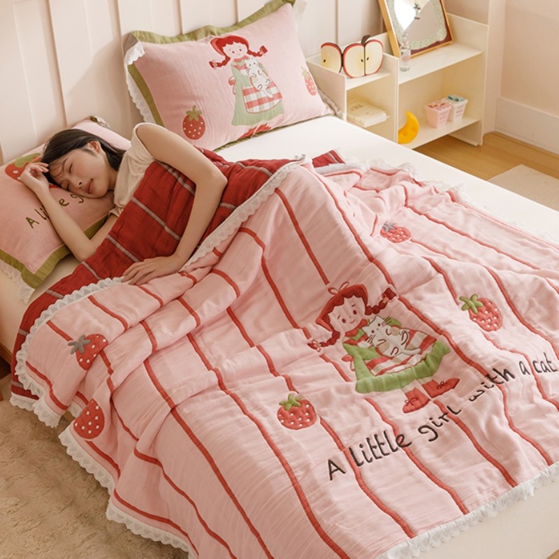 卡通儿童被全棉云朵纱泡芙被双层纱布毛巾被被芯冬被加厚保暖被子,床上用品,化纤被,淘宝优惠券,粉丝福利购,淘宝优惠卷