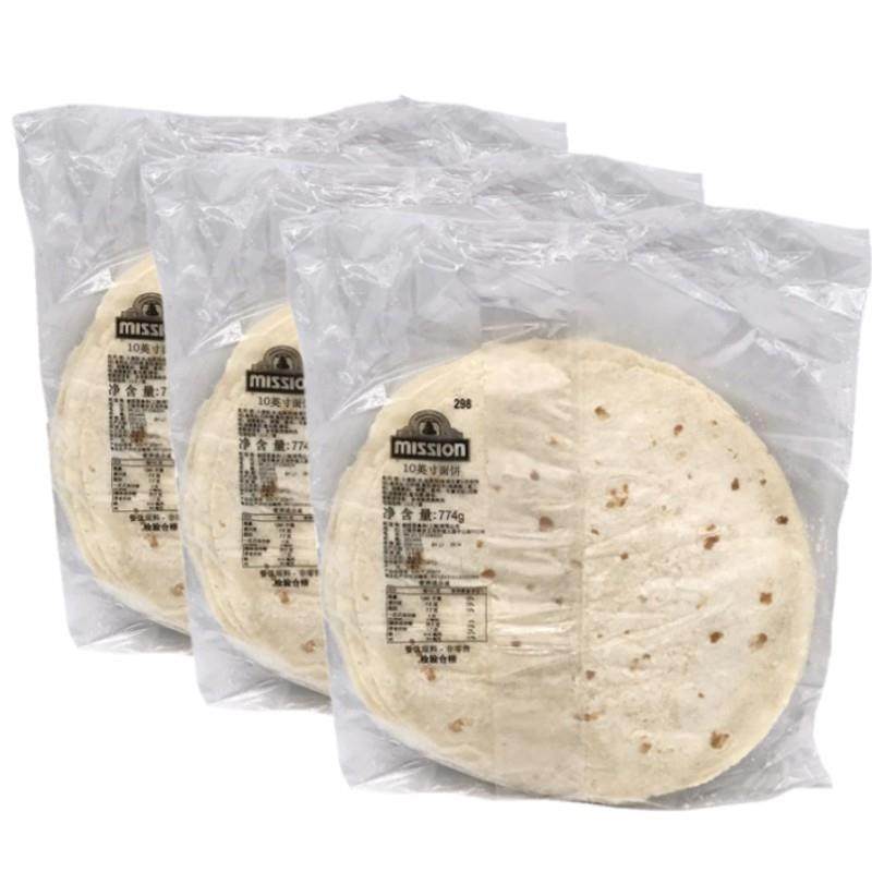 麦西恩10英寸面饼774g 12张 薄饼皮 老北京鸡肉卷手抓饼皮