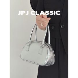 jpjclassic2024早春牛皮波士顿保龄球包女单肩斜挎包ins百搭