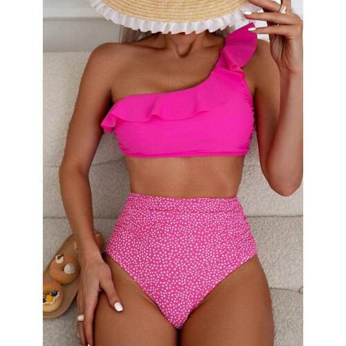 Y 93662 Solid Three-piece Bikini 纯色性感三点式泳衣跨境