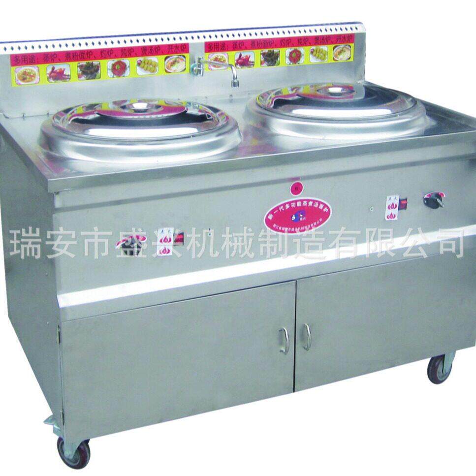 面馆快餐店燃气加热双桶煮面炉商用保温双头方形煮面桶厂家