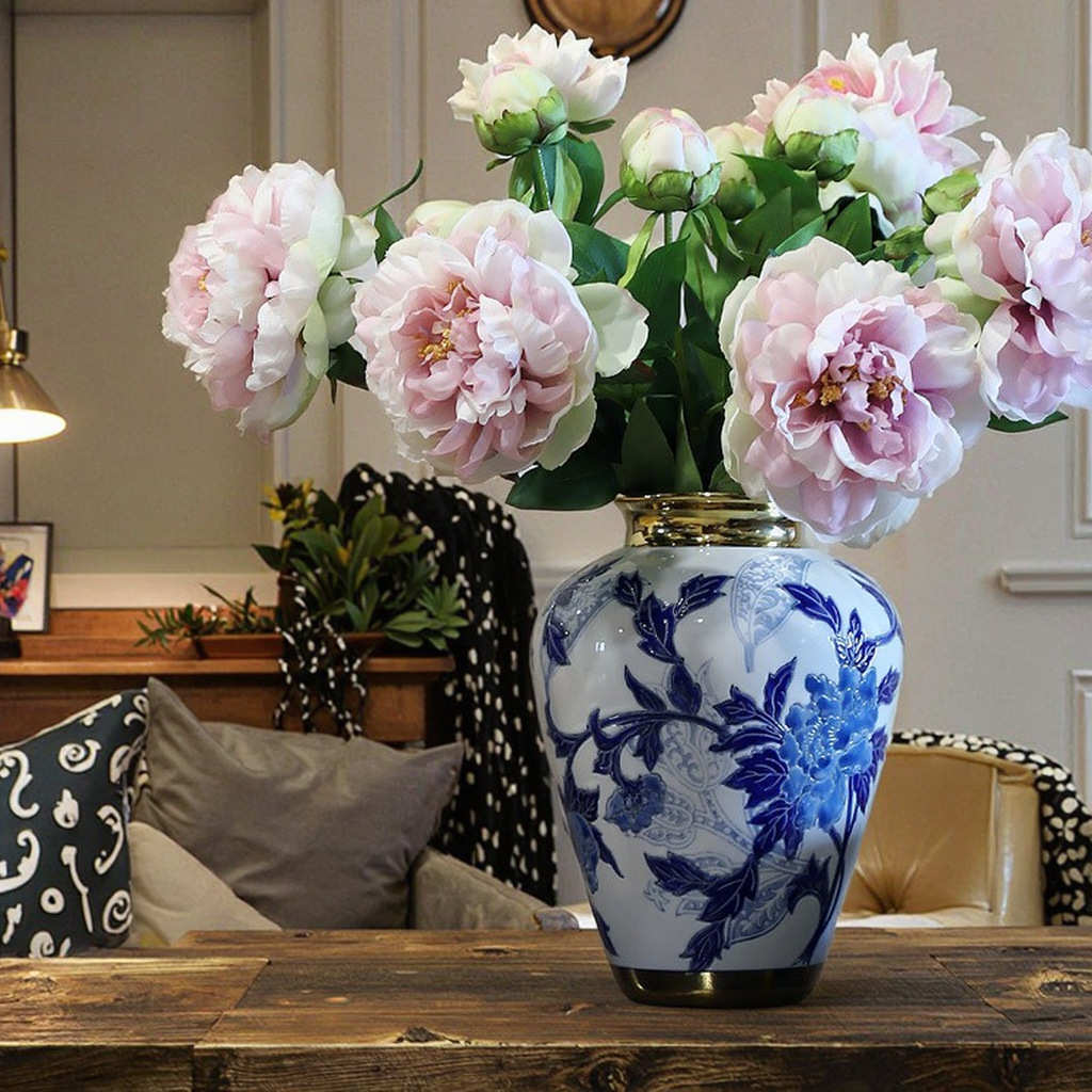玄关景德镇青花瓷花瓶花盆插花摆件高级感源头工厂支持定制批发