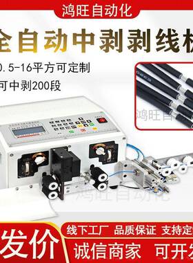 全自动鸿旺电脑护套线剥线机线材中剥裁线机电缆线电子线剥皮机