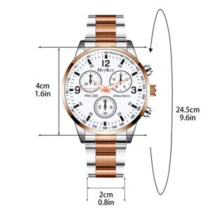 Fashion Men Watch Classic Glass Silver Crystal Stainl Geneva