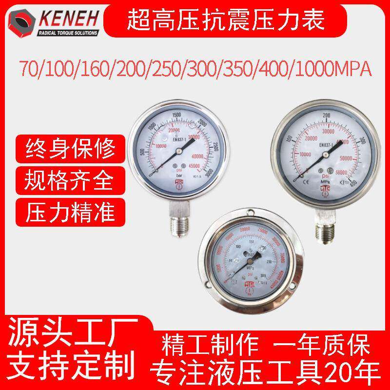 厂家直销奎赫NZJ系列硅油填充防潮不锈钢耐震压力表0-400Mpa