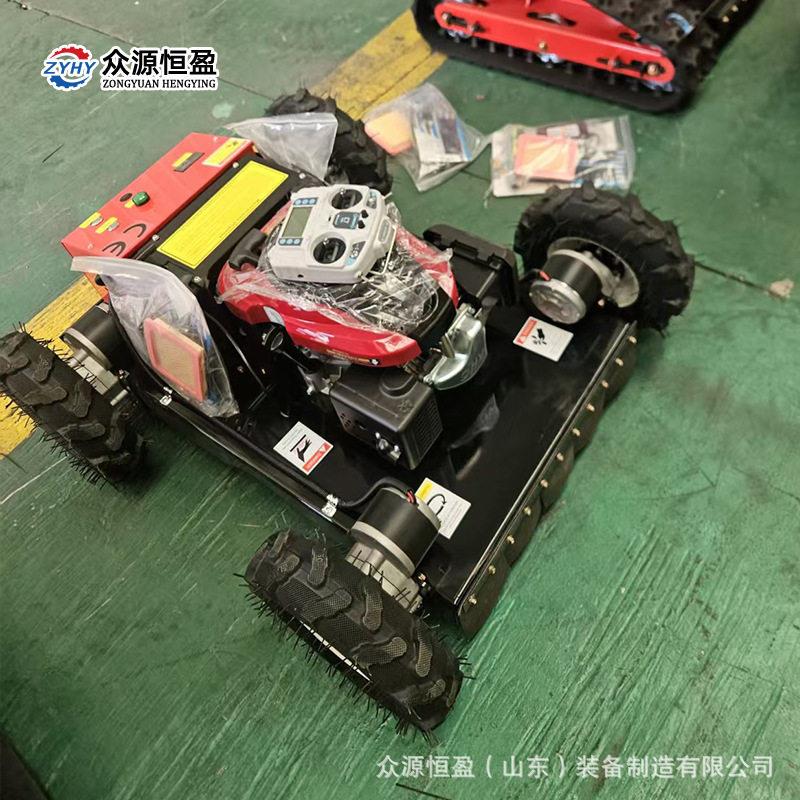 现货遥控四驱割草机四个轮子行走速度快割草效率燃油割草机