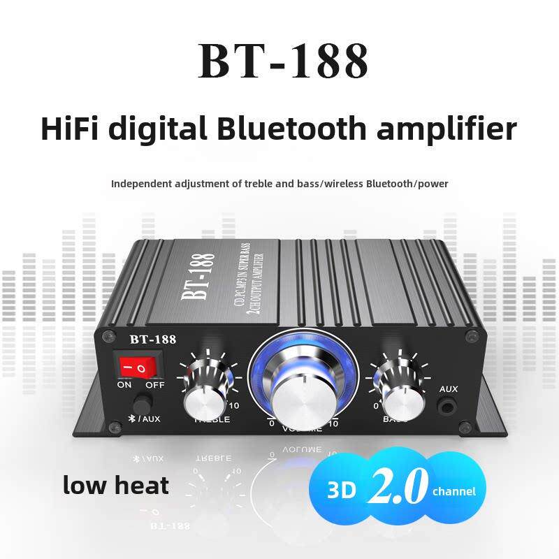 乐派BT188 蓝牙5.0迷你数字功放机 电脑桌面蓝牙音响功放板放大器