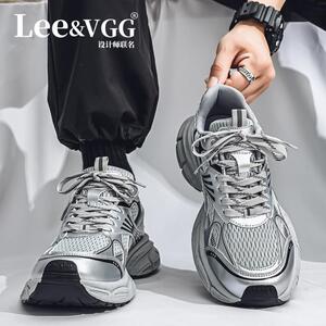 Lee&vgg官方潮牌高级感男鞋2025新款夏季透气运动休闲软底老爹鞋
