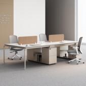 员工桌椅组合简单 现代员工桌四人或六人办公屏幕工作站电脑桌