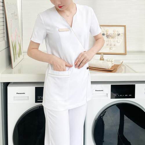高端spa养生美容院工作服短袖套装足疗足浴技术服裤子套装弹力