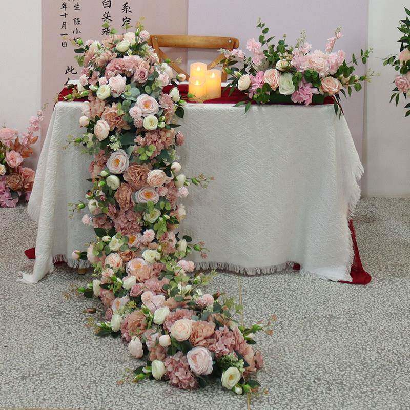 彷窗真花艺装饰婚礼挂条INQ花拖尾店铺橱挂花饰花排长条舞台插花