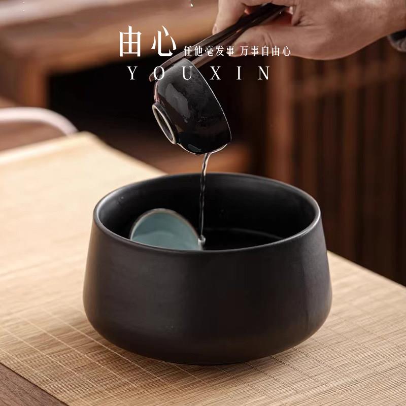 由心陶瓷茶洗茶渣缸茶杯茶盆洗茶器洗茶盆大号水洗茶缸家用茶盂