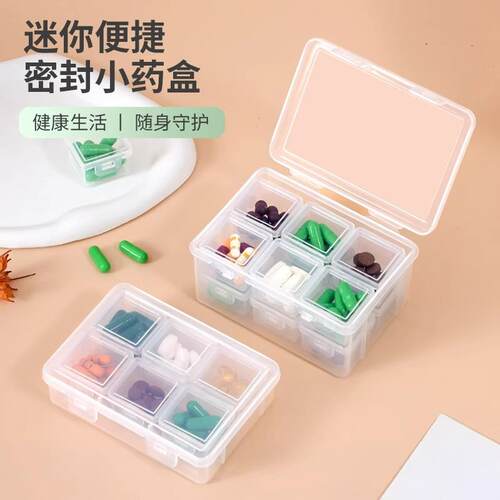 Portable Pill Organizer for 7 Days, Mini Travel Weekly Medic