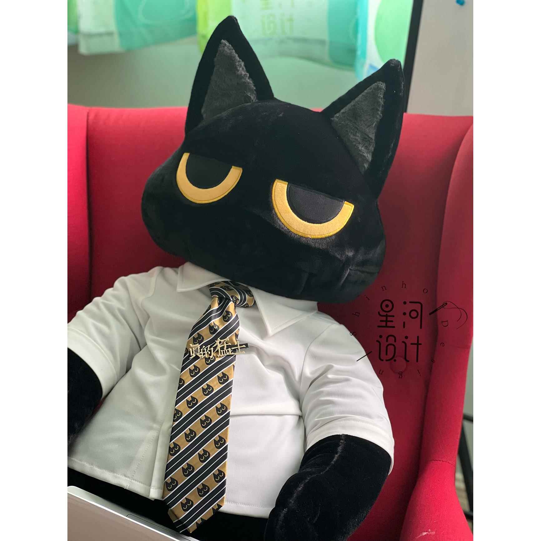 高档星河设计霸总黑猫仔K YLIN陛玩偶 下超大抱枕毛绒一米公玩具