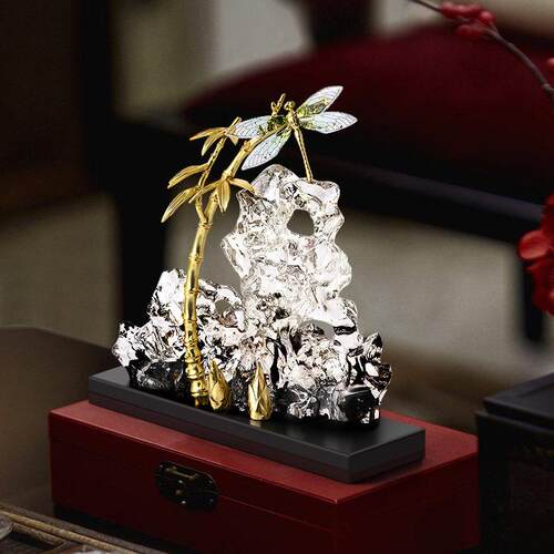 节节高升礼物竹子摆件办公室桌面装饰轻奢高档步步高升玉石平安扣