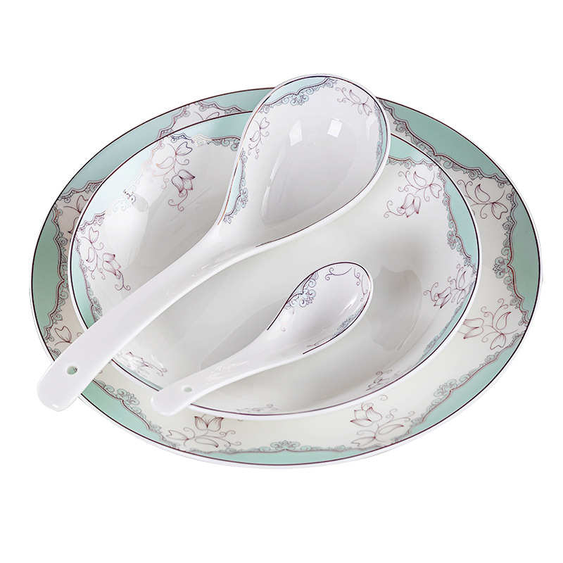 碗碟套装家用韩式高档骨瓷碗盘碟筷乔迁送礼品景德镇陶瓷餐具定制