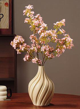 花美式复古螺花摆件陶瓷插花干花器瓶客厅螺纹花瓶玄关家居电视纹