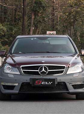 适用08-10款奔驰C级W204升级11-14款C63前后杠侧裙机盖大灯尾灯