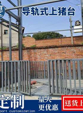 固定升降式上下猪台3吨导轨链条式屠宰场卸猪台2吨猪场卸猪升降机