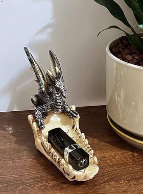 新款直销新款跨境现代简约树脂龙牙船雕塑摆件家居办公龙船收纳树