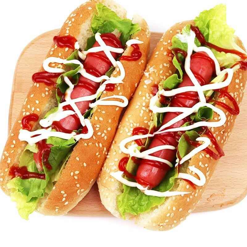 博士堡长方形热狗面包5只装热狗汉堡胚汉堡美式早餐面包半成品厂