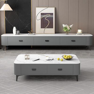F78J7789m现代简约岩板茶几y客厅小户家型意式极简茶几电用视柜组
